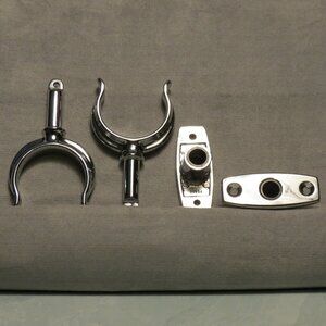 Set of 2 Perko Top Mount Rowlock Sockets 1185 and Row Lock Horns Chrome